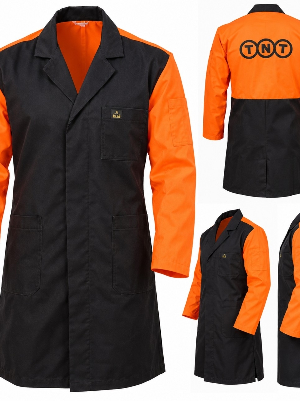 Vintage KLM TNT Ground Crew Work Coat Men’s XL Orange Black Airline Uniform